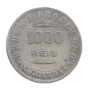 MOEDA DO BRASIL 1000 RÉIS 1907  P 687