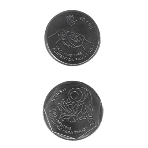 MOEDAS DO BRASIL 10 E 25 CENTAVOS 1995 V 455-56 FC