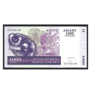 CÉDULA DE MADAGASCAR 1000 ARIARY 2004  FE