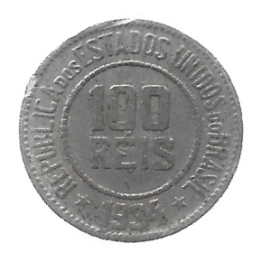 MOEDA DO BRASIL 100 RÉIS 1934 V 089 MBC