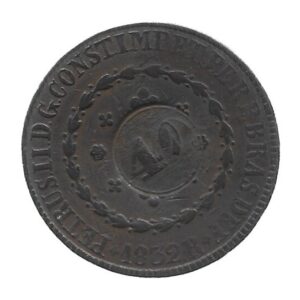 MOEDA DO BRASIL 1832 R  80 RÉIS COM CARIMBO DE 40 C 755