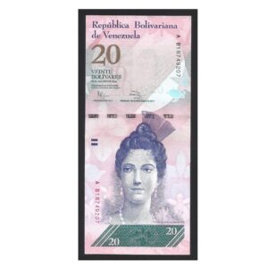 CÉDULA DA VENEZUELA 20 BOLÍVARES 2014 FE