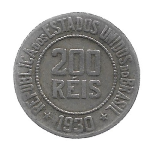 MOEDAS DO BRASIL 200 RÉIS 1930 V 102