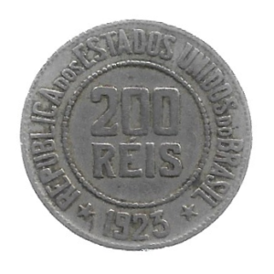MOEDA DO BRASIL 200 RÉIS 1923 V 095 MBC/SOB