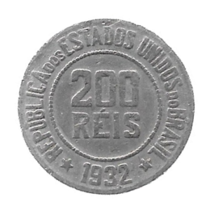 MOEDA DO BRASIL 200 RÉIS 1932 V 104 MBC
