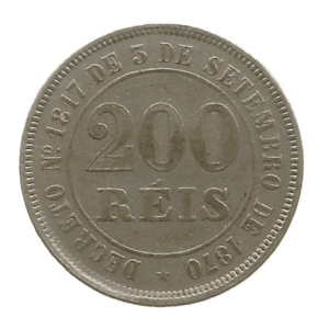 MOEDA DO BRASIL 200 RÉIS 1884 V 024 SOB/FC