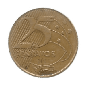BRASIL 25 CENTAVOS 2001 - BATIDA DUPLA CENTAVOS