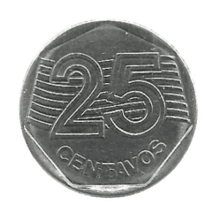 BRASIL 25 CENTAVOS 1994 V 450 1994 CUNHO MARCADO ENTRE CENTAVOS