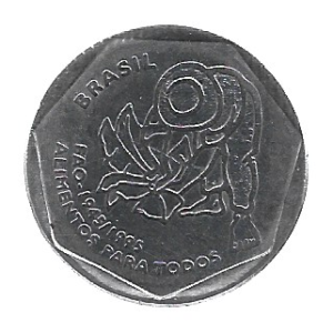 MOEDA DO BRASIL 25 CENTAVOS 1995 V 456 FAO