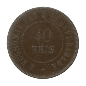 MOEDA DO BRASIL 40 RÉIS 1909 B 827 SOB/FC