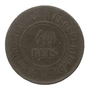 MOEDA DO BRASIL 40 RÉIS 1908 B 826 SOB