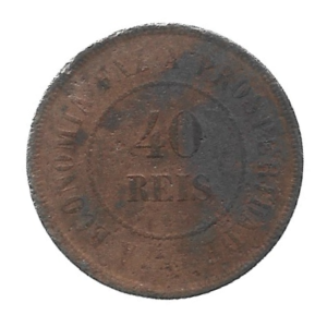 MOEDA DO BRASIL 40 RÉIS 1908 B 826 BRONZE