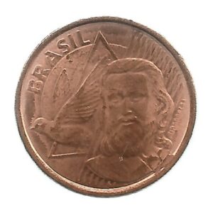 MOEDA DO BRASIL 5 CENTAVOS 2019 V 485 CUNHO MARCADO DATA NO TRIANGULO E CUNHO QUEBRADO