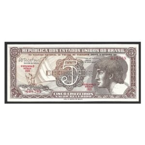 CÉDULA DO BRASIL 5 CRUZEIROS C 112 FE SÉRIE 93
