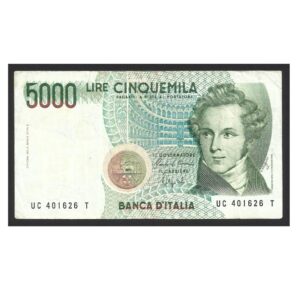 CÉDULA DA ITÁLIA 5000 LIRAS MBC