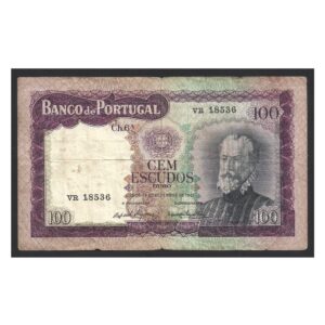 CÉDULA DE PORTUGAL 100 ESCUDOS 1961 P 165 BC/MBC