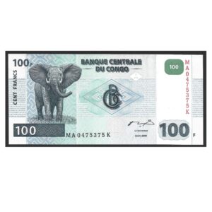 CÉDULA DO CONGO 100 FRANCOS 2000 FE