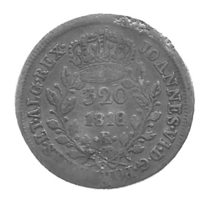 MOEDA DO BRASIL 320 RÉIS 1818 R PRATA MBC