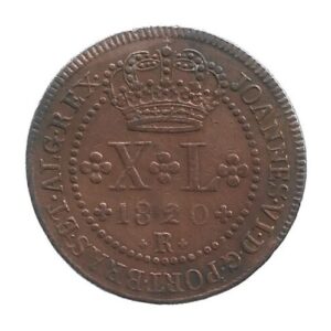 MOEDA DO BRASIL XL RÉIS 1820 R C 517 SOBERBA
