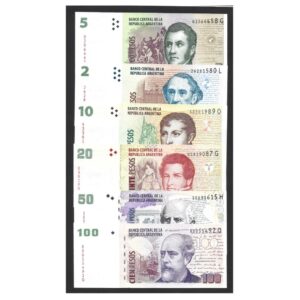 CÉDULAS DA ARGENTINA SÉRIE COMPLETA FE