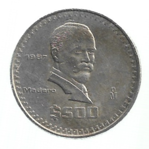 MOEDA DO MÉXICO 500 PESOS 1987 KM 529