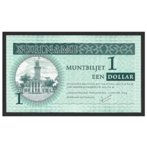 CÉDULA DO SURINAME 1 DÓLAR 2004 FE