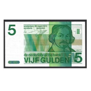 CÉDULA DOS PAÍSES BAIXOS 5 GULDEN 1973 SOBERBA