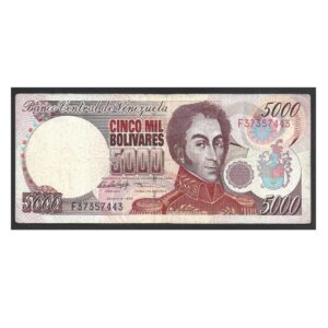 CÉDULA DA VENEZUELA 5000 BOLÍVARES MBC