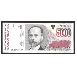 CÉDULA  DA ARGENTINA 5000 AUSTRALES SOB/FE