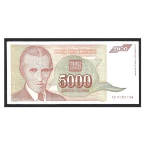 CÉDULA DA IUGOSLÁVIA 5000 DINARA SOBERBA