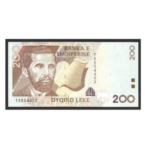 CÉDULA DA ALBÂNIA 200 LEKE 2001 FE