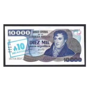 CÉDULA DA ARGENTINA 10 AUSTRALES FE