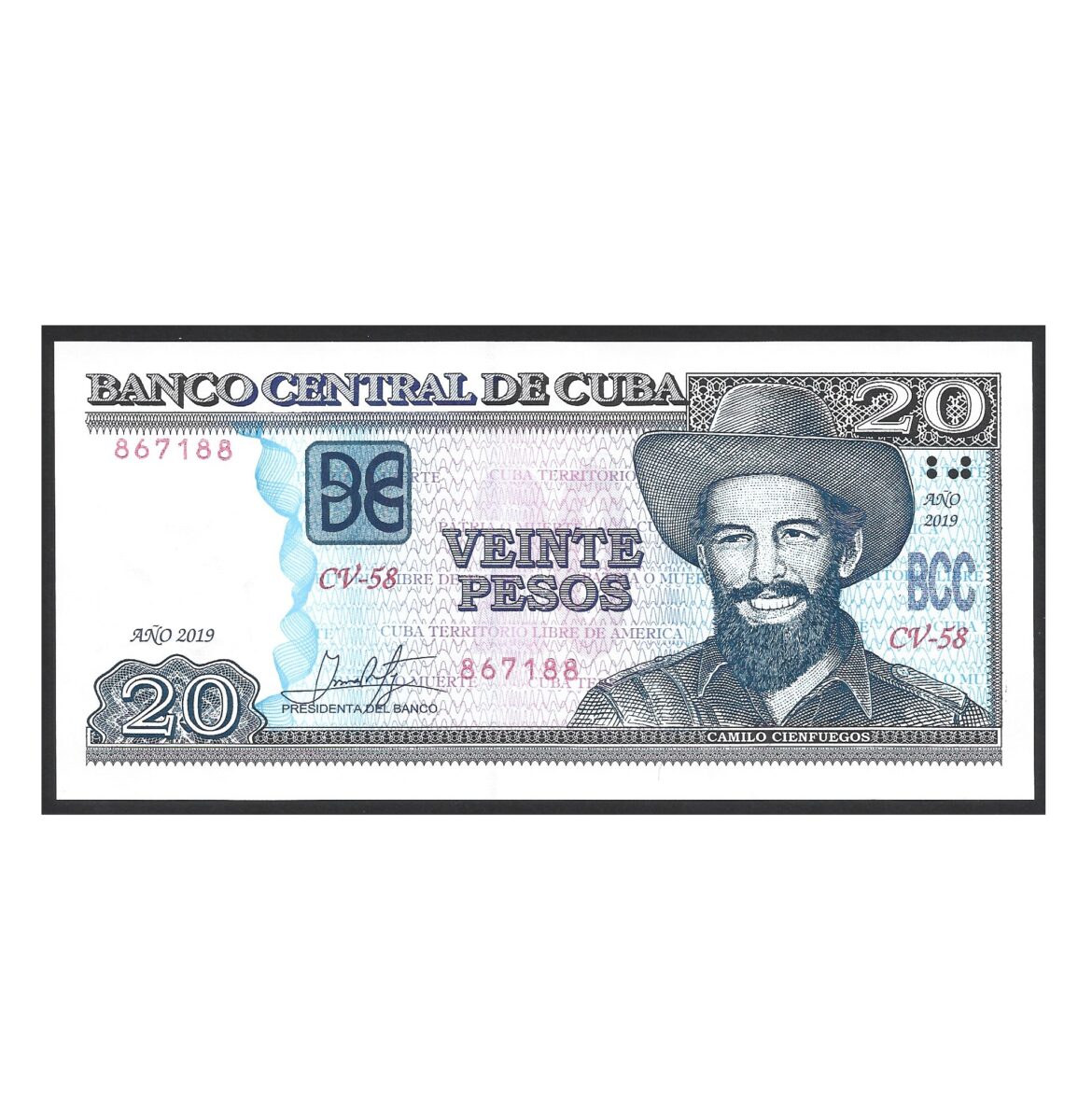 CÉDULA DE CUBA 20 PESOS FE