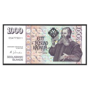 CÉDULA DA ISLÂNDIA 1000 KRONUR 2001 FE