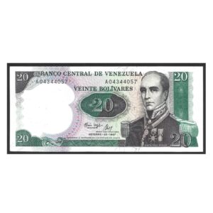 CÉDULA DA VENEZUELA 20 BOLÍVARES SOB/FE