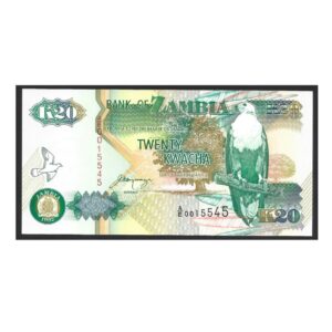 CÉDULA DA ZÂMBIA 20 KWACHA FE