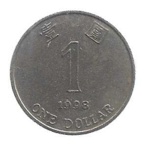 MOEDA DE HONG KONG 1 DÓLAR 1998 KM 69 A