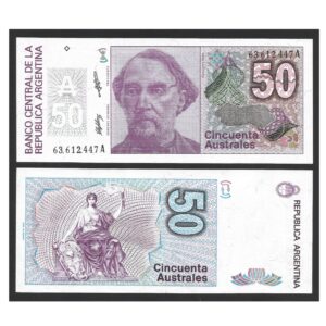 CÉDULA DA ARGENTINA 50 AUSTRALES SOBERBA