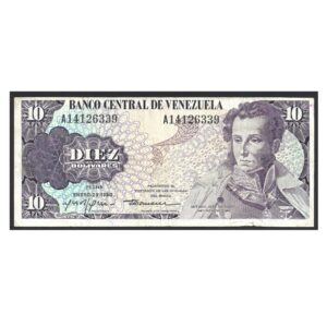 CÉDULA DA VENEZUELA 10 BOLÍVARES MBC