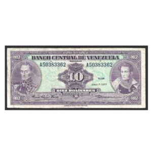 CÉDULA DA VENEZUELA 10 BOLÍVARES BC/MBC