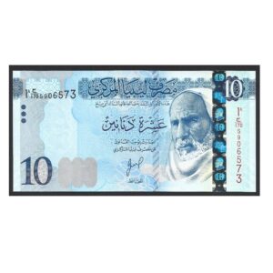 CÉDULA DA LÍBIA 10 DINARES 2015-2025 P 82 FE