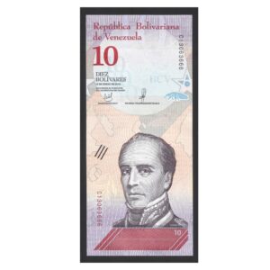 CÉDULA DA VENEZUELA 10 BOLÍVARES 2018 FE