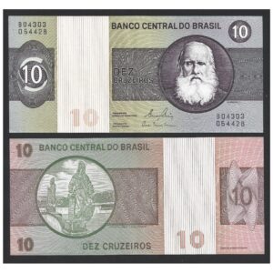 CÉDULA DO BRASIL 10 CRUZEIROS C 141 SOB/FE