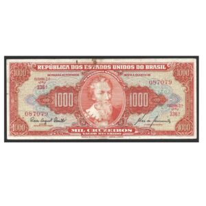 CÉDULA DO BRASIL 1000 CRUZEIROS C 105 MBC