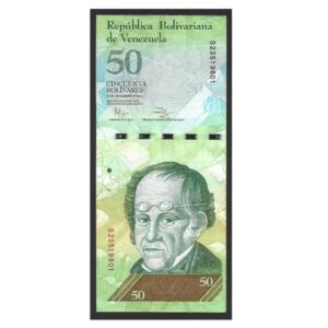 CÉDULA DA VENEZUELA 50 BOLÍVARES 2012 SOB/FE