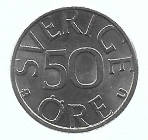 MOEDA DA SUÉCIA 50 ORE 1985 KM 855