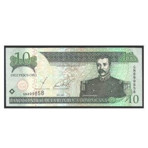 CÉDULA DA REPÚBLICA DOMINICANA 10 PESOS ORO SOB/FE