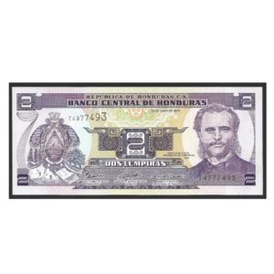 CÉDULA DE HONDURAS 2 LEMPIRAS P 80 FE