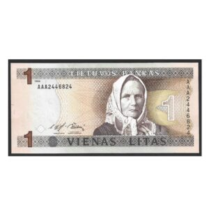 CÉDULA DA LITUÂNIA 1 LITAS 1994 P 53 FE