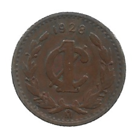 MOEDA DO MÉXICO 1 CENT 1928 KM 415